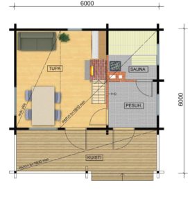 Hirsimökki Kalalokki 1 A / B _pohja