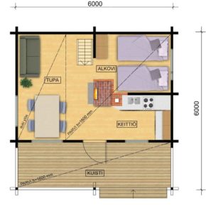 Hirsimökki Kalalokki 1 A / B pohja2